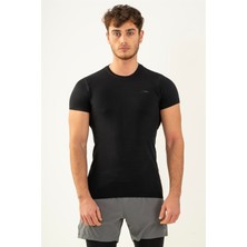Maraton SlimFit Erkek Bisiklet Yaka  Siyah T-shirt