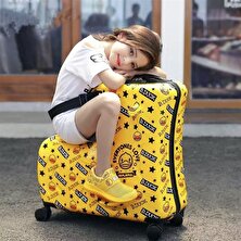 Tcherci Binilebilir Sarı Ördek Çocuk Bavulu (Yurt Dışından)