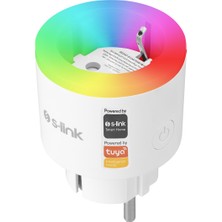 S-Link Sl-03 16A Akım Korumalı Akıllı Priz Rgb Işıklı 2.4 G Wıfı&bt Tuya Destekli