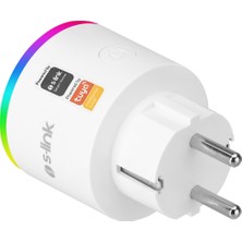 S-Link Sl-03 16A Akım Korumalı Akıllı Priz Rgb Işıklı 2.4 G Wıfı&bt Tuya Destekli