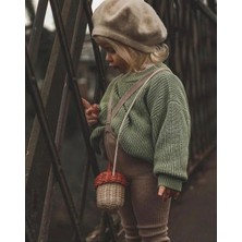 Meriç Bebe Unisex Bebek Çocuk Bisiklet Yaka Extra Esnek Triko Kazak Çizgili Günlük Stil