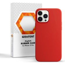 Grafent Apple iPhone 13 Pro Uyumlu Magsafe Rubber Kırmızı Telefon Kılıfı