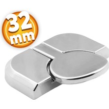 Badem10 Luca Mobilya Çekmece Dolap Kapak Kulpu Kulbu 32 mm Plastik Krom Kulp