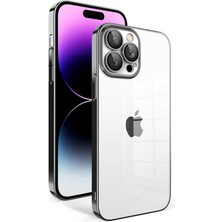 Case Street Apple iPhone 14 Pro Max Kılıf Kamera Korumalı Garaj Electroplated Pc Sert Kapak Siyah