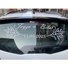 Hellove Gelin Arabası Sticker Süs Dekoratif Isim ve Tarih Yazılı Özel Etiket
