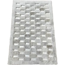 Dericibey Gri Renk Parçalı Peluş Halı 120 x 180 cm