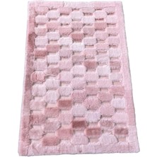Dericibey Pembe Renk Parçalı Peluş Halı 200 x 300 cm