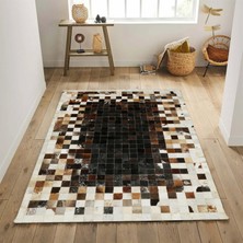 Dericibey Karışık Renkli Dana Derisi Patchwork Halı 160 x 230 cm