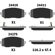 Kale Ön Fren Balatası Hyundai I10 I20 / Kia Picanto Uyumlu 24275 168 05 Ans KD13 Oem 581010XA10 5810107A10 5810107A20