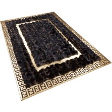 Dericibey Gold Varaklı Koyu Kahve Doğal Kürk Halı 80 x 150 cm