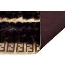 Dericibey Gold Varaklı Koyu Kahve Doğal Kürk Halı 240 x 340 cm