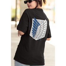 Populus Anime Attack On Titan Ön - Arka Baskılı Tişört