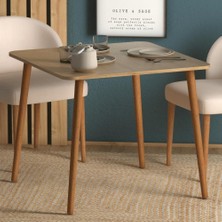 Monte Sehpa Kare 90×90 Ağaç Ayaklı Mutfak Masası Meşe