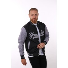 Famoda Siyah Yankees Baskılı Ceket F01000
