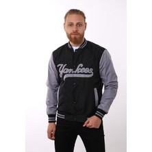 Famoda Siyah Yankees Baskılı Ceket F01000