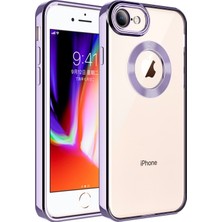 Case 4U Case 4U Apple iPhone Se 2022 / 2020 / 8 / 7 Kılıf Kamera Korumalı Logo Gösteren Omega Kapak Derin Mor