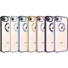 Case 4U Case 4U Apple iPhone Se 2022 / 2020 / 8 / 7 Kılıf Kamera Korumalı Logo Gösteren Omega Kapak Derin Mor