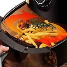 Gurme Chef Airfryer Pişirme Kağıdı Kare XXL 120 Adet, Philips Xiaomi Tefal ve Tüm Modeller ile Uyumlu Büyük Boy Taban Çap 20 cm