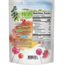 Mom Mom; Magical Organic Moods, (Çilek, Karpuz, Yaban Mersini ve C Vitamini) Top Lolipop 5,8 gr x 10 Adet/1 Paket.