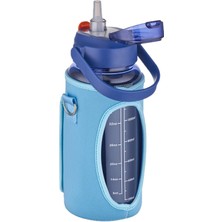 Vagonlife Kılıflı ((Telefon Koyma Yeri)) Taşıma Askılı 1500 ml Pipetli/pipetsiz Kullanım Su Matarası