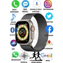 Bunnys Metal Kordonlu Akıllı Saat Watch 8 Ultra Max Sesli Görüşme Ios Android Uyumlu Akıllı Saat Ultra