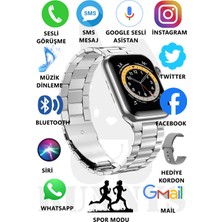 Rabbit Store Watch 8 Pro Metal Kordonlu Akıllı Saat 45MM Nfc Özellikli Bt Çağrı Destekli