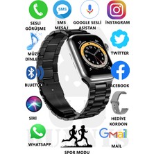 Rabbit Store Watch 8 Pro Metal Kordonlu Akıllı Saat 45MM Nfc Özellikli Bt Çağrı Destekli