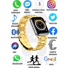 Rabbit Store Watch 8 Pro Metal Kordonlu Akıllı Saat 45MM Nfc Özellikli Bt Çağrı Destekli