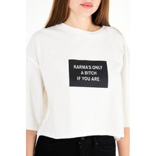 AS Anita Store Karma's Only A Bitch If You Are Baskılı Overisize T-Shirt