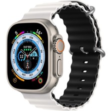 Dexmon Apple Watch 38 40 41 42 44 45 49 MM Uyumlu Kordon Çift Renkli Ayarlanabilir Titanium Tokalı Şık Ocean Silicone Loop Strap
