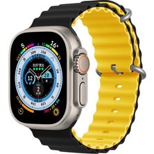 Dexmon Apple Watch 38 40 41 42 44 45 49 MM Uyumlu Kordon Çift Renkli Ayarlanabilir Titanium Tokalı Şık Ocean Silicone Loop Strap