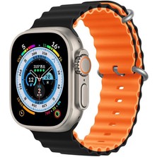 Dexmon Apple Watch 38 40 41 42 44 45 49 MM Uyumlu Kordon Çift Renkli Ayarlanabilir Titanium Tokalı Şık Ocean Silicone Loop Strap