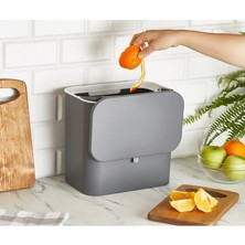 Trustmoda 15 Litre Fonksiyonel Kapaklı Banyo ve Mutfak Tezgahüstü Çöp Kovası Dolap ve Duvar Aparatlı 15 Lt