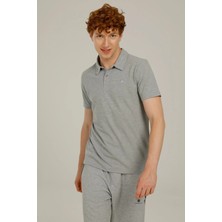 Lumberjack Erkek Basic Polo Yaka T-Shirt CT953 Gri Melanj/grey Melange 13S43CT953