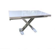 Bengi Ticaret Masa x Ayak Model Metal Nikelaj Dikdörtgen Kelebek Yan Açılır Kargo Tabla Üstü Cam El Yapım