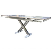 Bengi Ticaret Masa x Ayak Model Metal Nikelaj Dikdörtgen Kelebek Yan Açılır Kargo Tabla Üstü Cam El Yapım