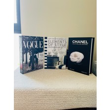 Saccura Dekor Dekoratif Kitap Kutusu Set, Element & Chanel & Vogue 3lü Dekoratif Kutu Seti, Kitap Kutusu Seti