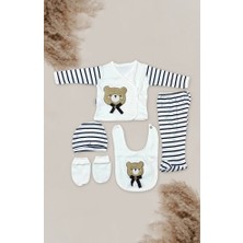 Baby Zuhu Ayıcıklı Süzene Nakışlı Lüx Erkek Yeni Doğan Hastane Çıkış Zıbın Seti