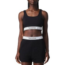 Tommy Jeans Bisiklet Yaka Baskılı Siyah Kadın Büstiyer DW0DW15300BDS