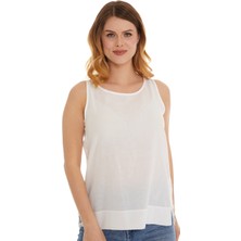 Newbutix Beyaz Kolsuz Poplin Bluz