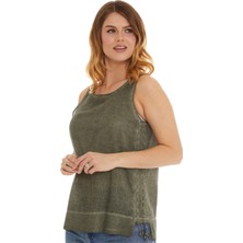 Newbutix Haki Kolsuz Poplin Bluz
