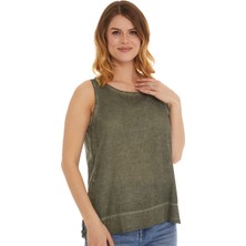 Newbutix Haki Kolsuz Poplin Bluz