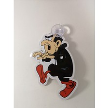 Byz Çizgi Film Karakteri Vantuzlu Pleksi Cam Süsü Gargamel