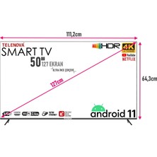 Telenova Revo 50" 127 Ekran Frameless 4K Ultra HD Android Smart LED TV