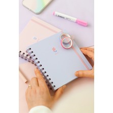 Matt Notebook 15X15 cm Kare 2'li Set Spiralli Kareli Tarihsiz Not Defteri Bubble Tea Çiçek