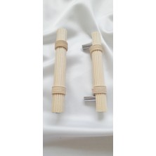 Rattan Sandık Doğal Rattan Bambu Dolap Kulpu 128 mm