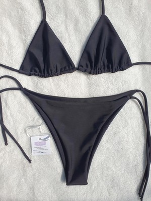 Meot Siyah Brazilian Üçgen Bikini