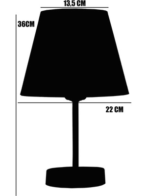 Vivido Abajur Siyah Modern Ikili Yatak Odası Abajur Siyah Ayaklı Masa Lambası