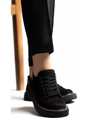 Stilbagshoes Naomi Taban Taş Detaylı Kadın Spor Ayakkabı Siyah