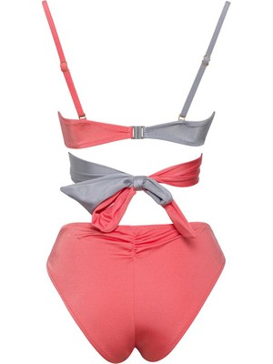 Sailor Moda Çift Renk Straplez Bikini Takım